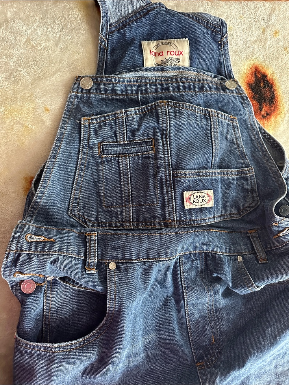 Lana Roux Classic Denim Overalls - Blue